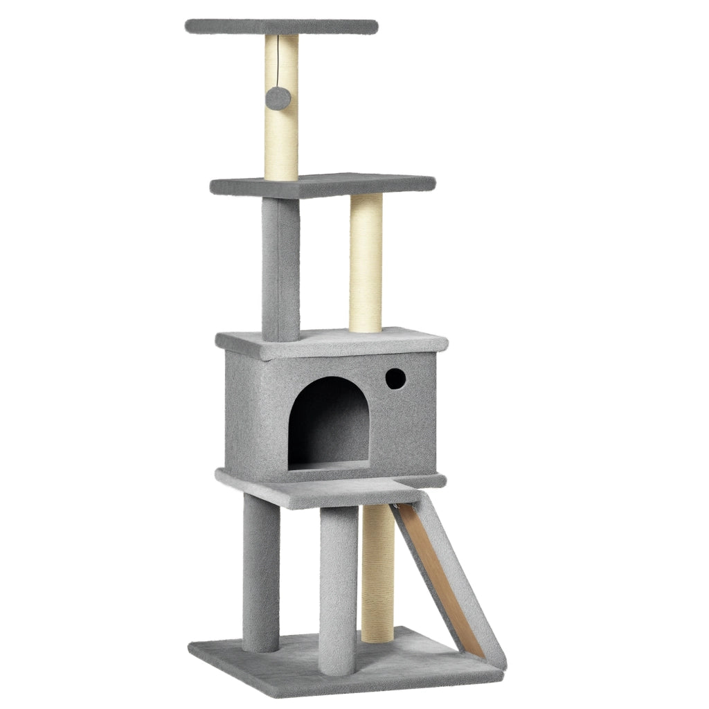 Tiragraffi con Casetta e Scala ¨C Minimal ¨C Grigio 48x48x125 cm