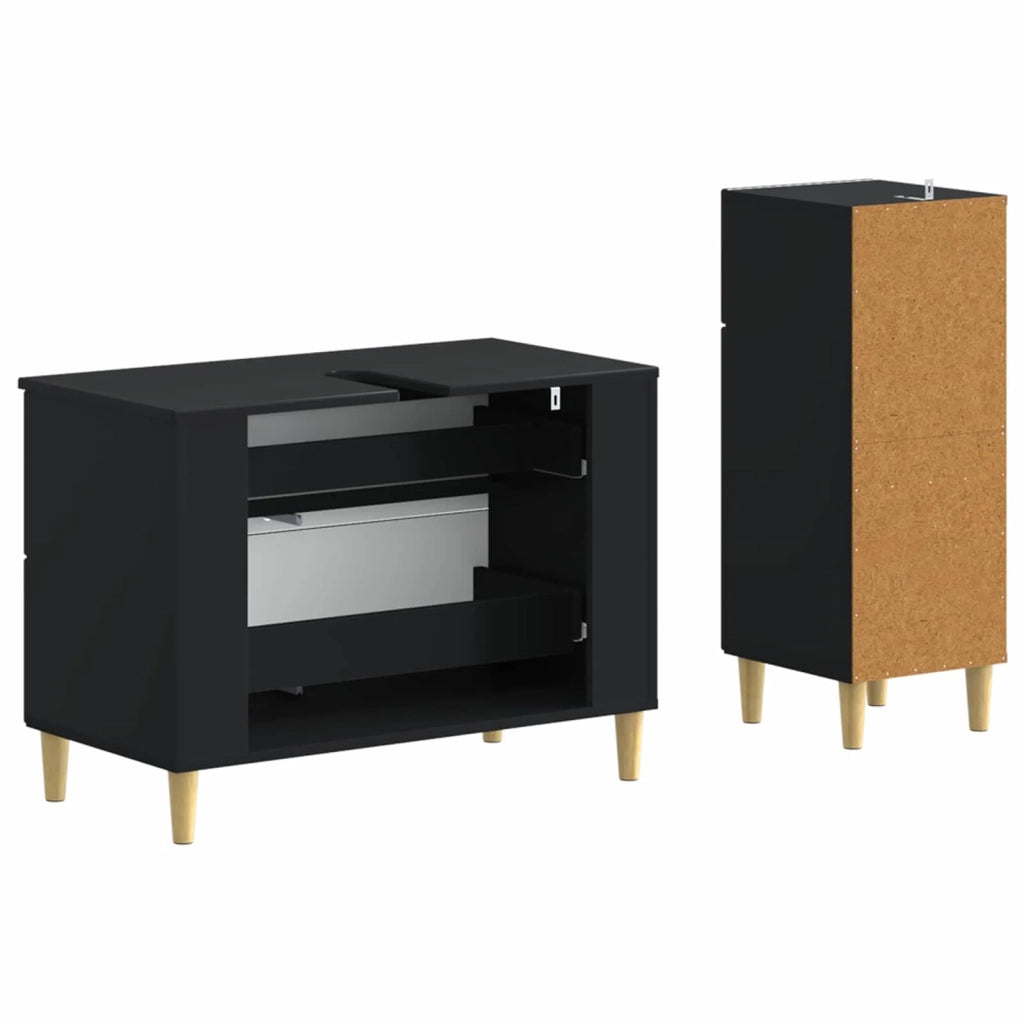 Set di Armadi da Bagno da 2 Pezzi ARNHEM Nero 3417685