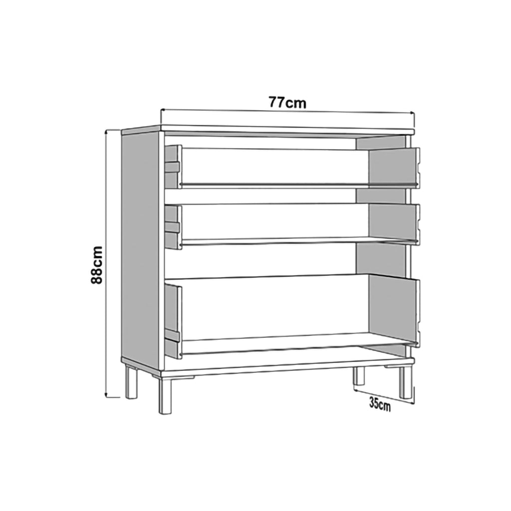 Madia Diani, Credenza un Ripiano, 77x35x78h cm Bianco
