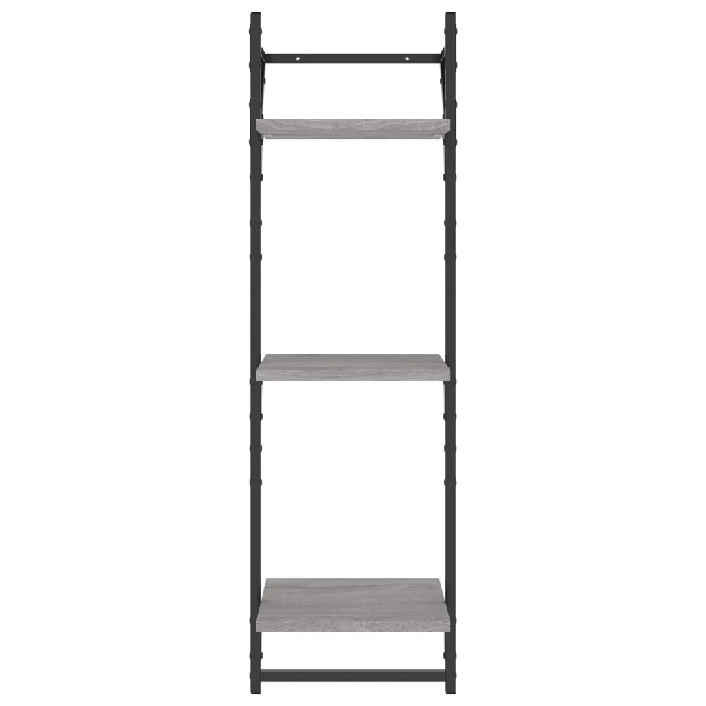 Mensole a Parete con Aste 2pz Grigio Sonoma 30x25x100 cm 836261