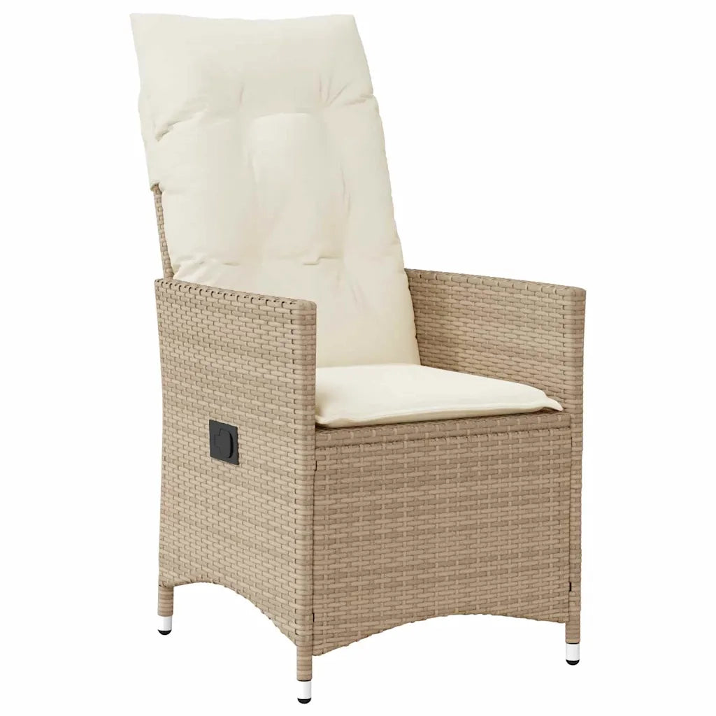 Set da Pranzo per Giardino con cuscino 5 pcs Beige polyrattan 3379557