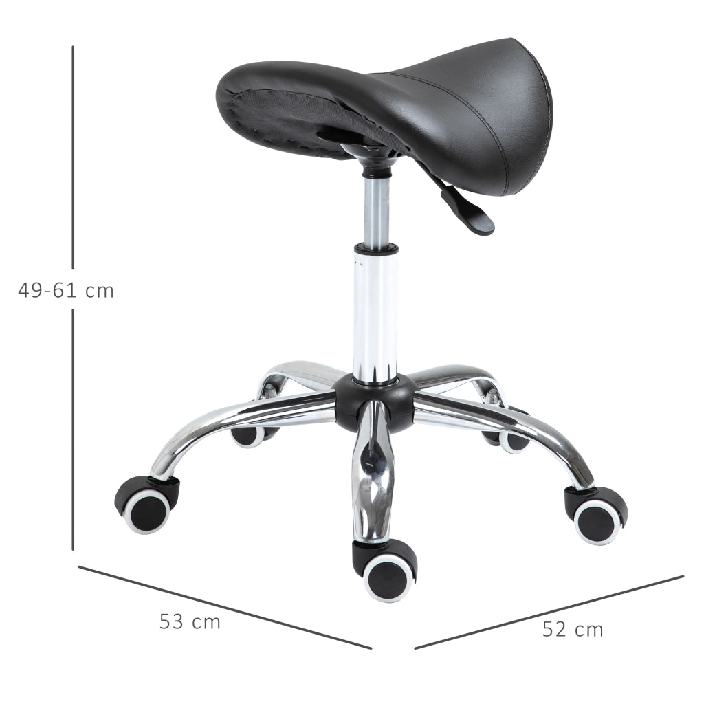 Sgabello Girevole con Altezza Regolabile ¨C Minimal ¨C Nero 52x53x49-61 cm