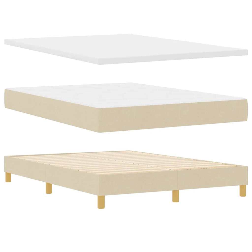 Letto a molle con cuscino Crema 200 x 140 cm Tessuto 3341298