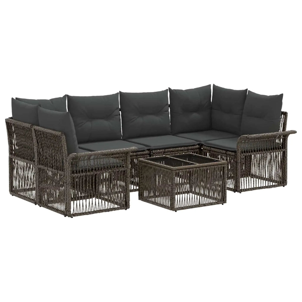 Set Divano da Giardino 7 pz Grigio polyrattan 3434765
