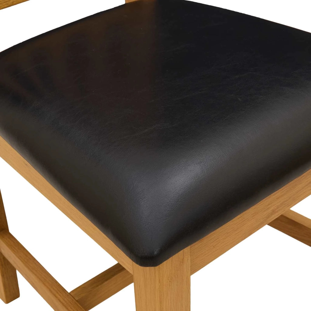 Sedia da pranzo 2 pcs Legno di Quercia Massello Nero 42039157