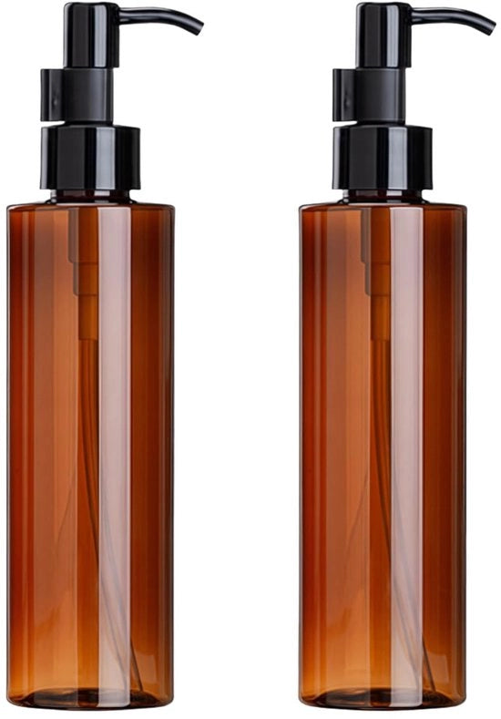 Lotion flessi 200ml - Pomp flessi/Rifillabili - Colore ambra - Imbottigliamento cosmetico - Forma compatta