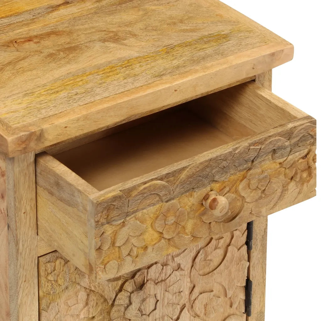 Comodino in Legno Massello di Mango 40x30x50 cm 246152