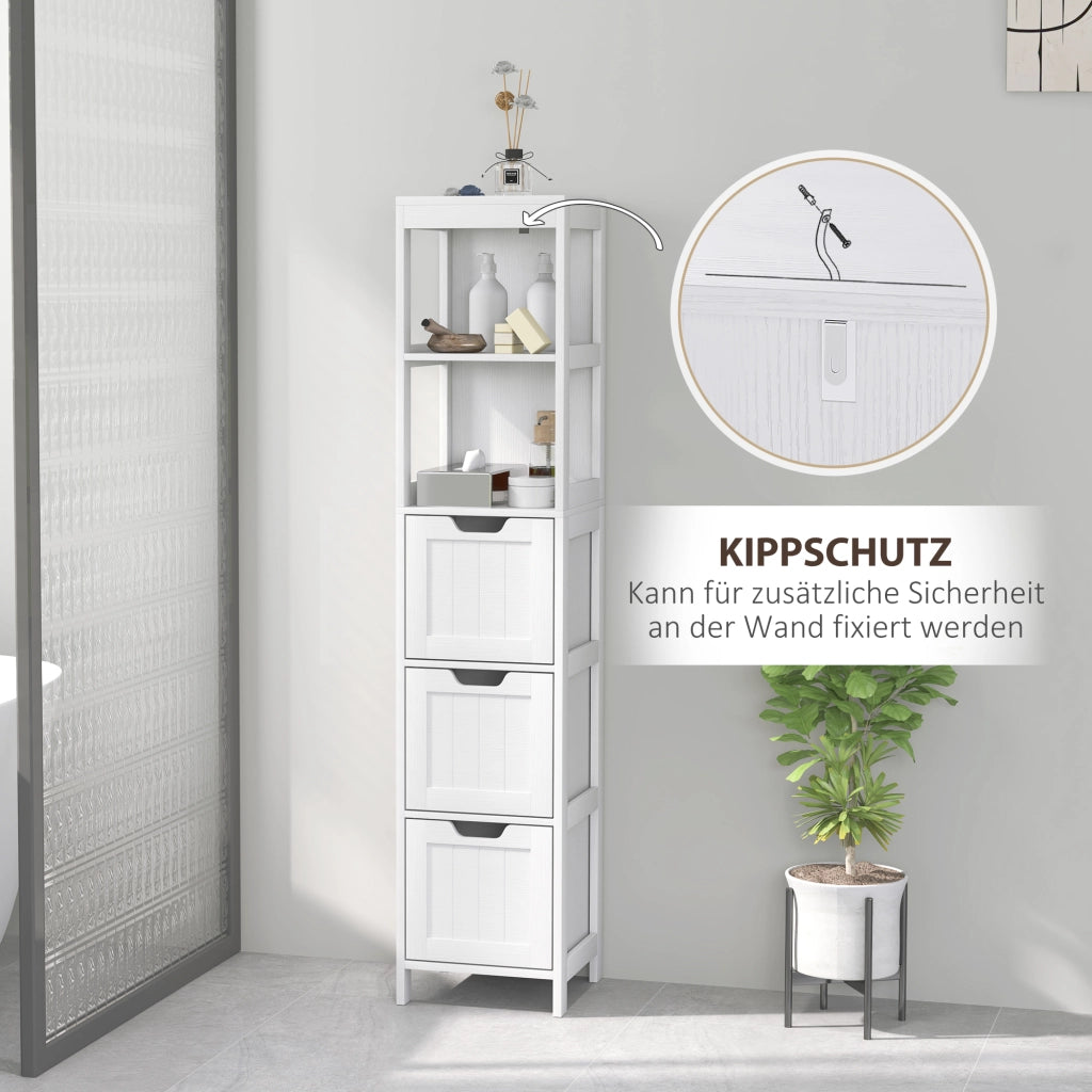 Mobile da Bagno con 2 Ripiani e 3 Cassetti ¨C Zephmum ¨C Bianco