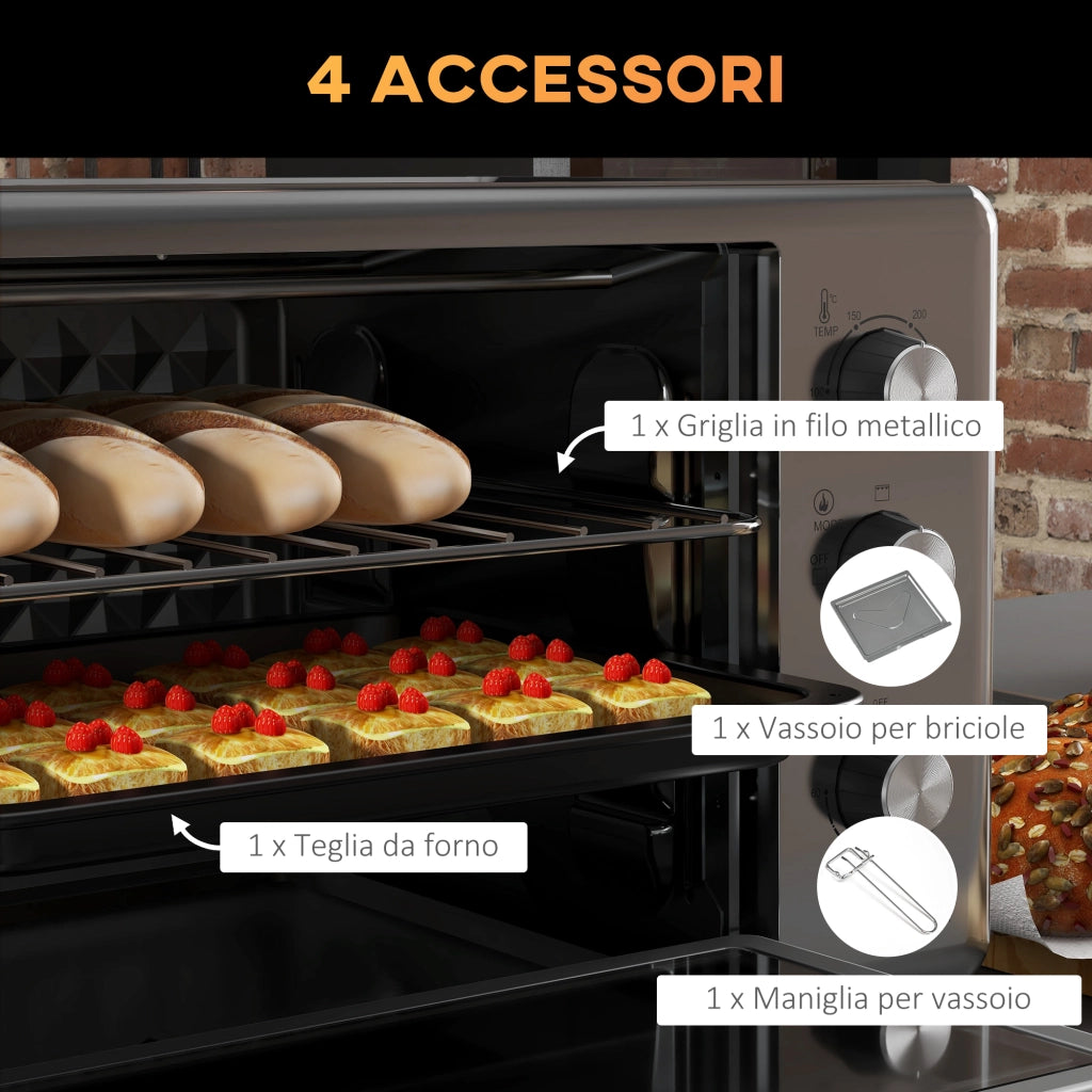 Forno Elettrico ¨C Minimal ¨C 30L 1600W Argento