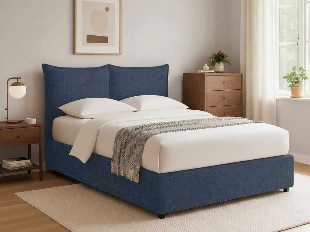 Chatteris, Letto Singolo Sfoderabile Made in Italy, blu