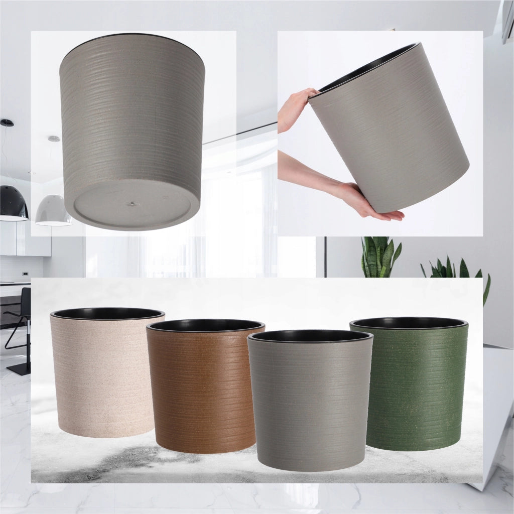 Vaso da fiori KADAX, supporto per fiori, 30 cm, grigio, per soggiorno + inserto