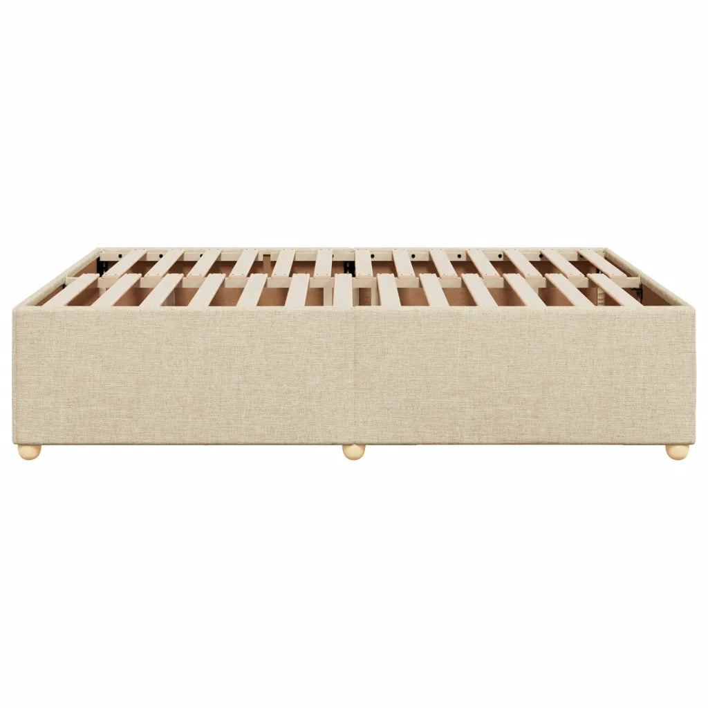 Letto matrimoniale | Letto per adulti | Giroletto senza Materasso Crema 140x200 cm in Tessuto
