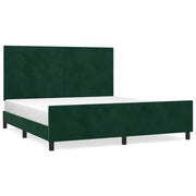 Letto matrimoniale | Letto per adulti | Giroletto senza Materasso Verde Scuro 160x200 cm in Velluto