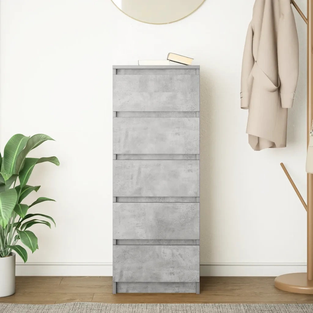 Credenza con Cassetti Grigio Cemento 37,5x35x99cm in Truciolato 861763
