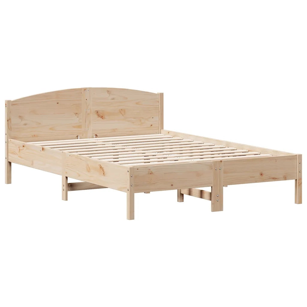 Letto senza Materasso-Struttura Letto 135x190 cm in Legno Massello di Pino 513146