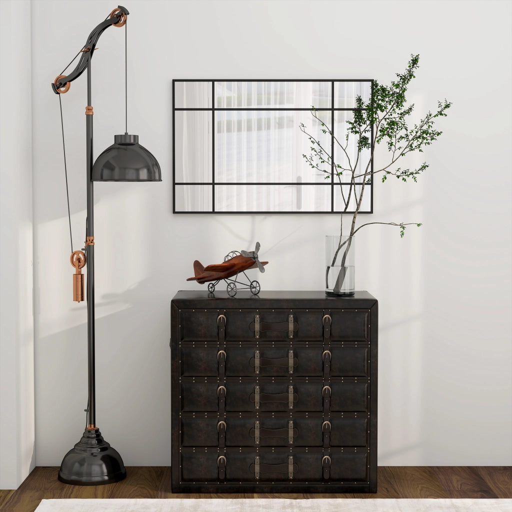 Specchio da Parete con Montaggio Verticale e Orizzontale ¨C Minimal ¨C 90x60 cm Nero