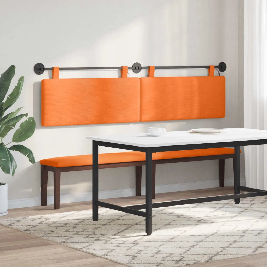 Testiera | Testata sospesa Con luce LED Arancione Tessuto in Cords