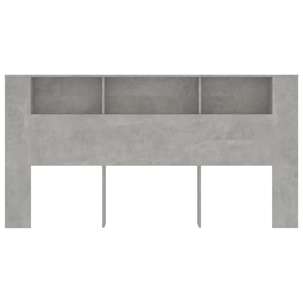 Testiera con Scomparti-Testata con Ripiani Grigio Cemento 200x18,5x104,5cm