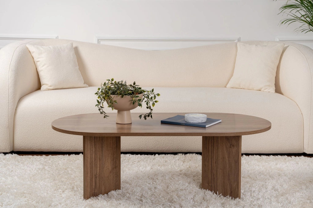 Tavolino da caffè in legno "Sabbia" - 60 x 119 x 40 cm - Noce
