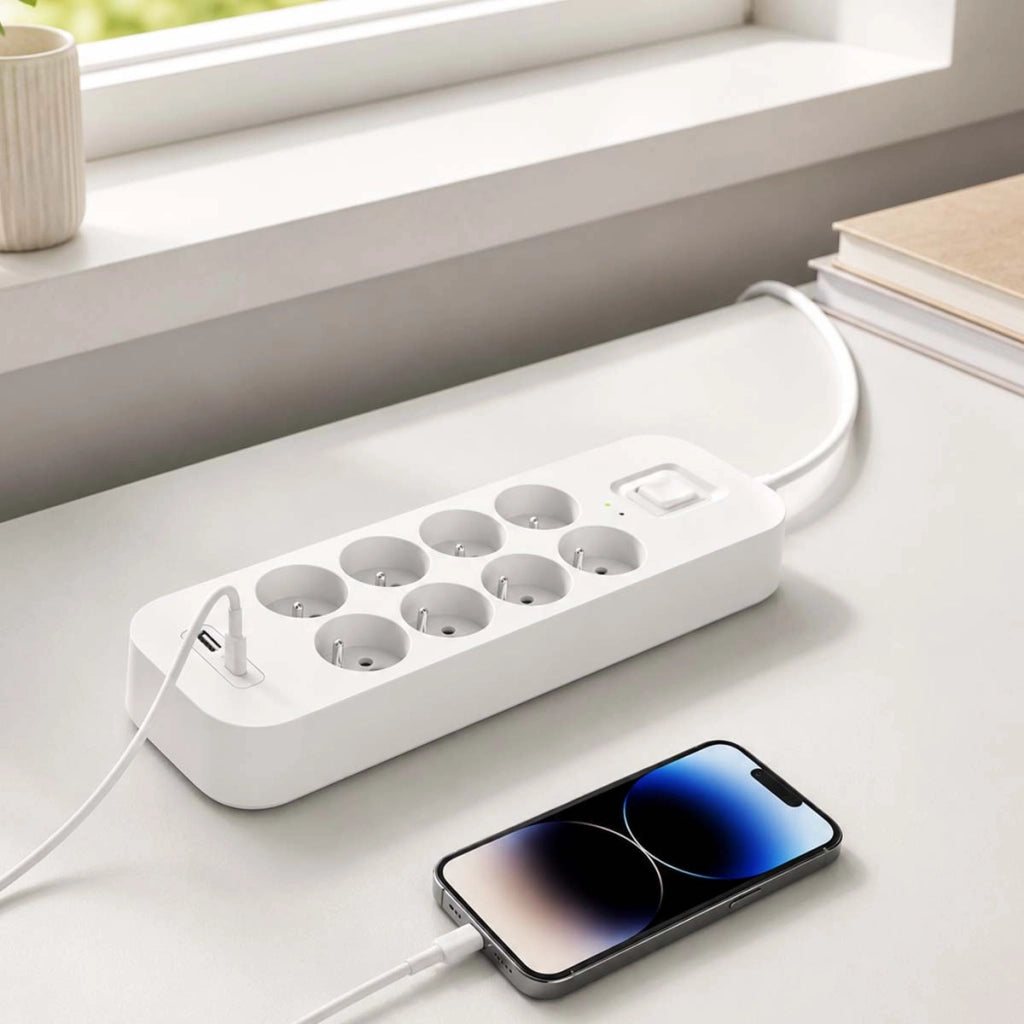 Multipresa Protezione Sovratensioni 8 Prese Tipo E USB-C / USB-A Cavo 2m Bianco Belkin