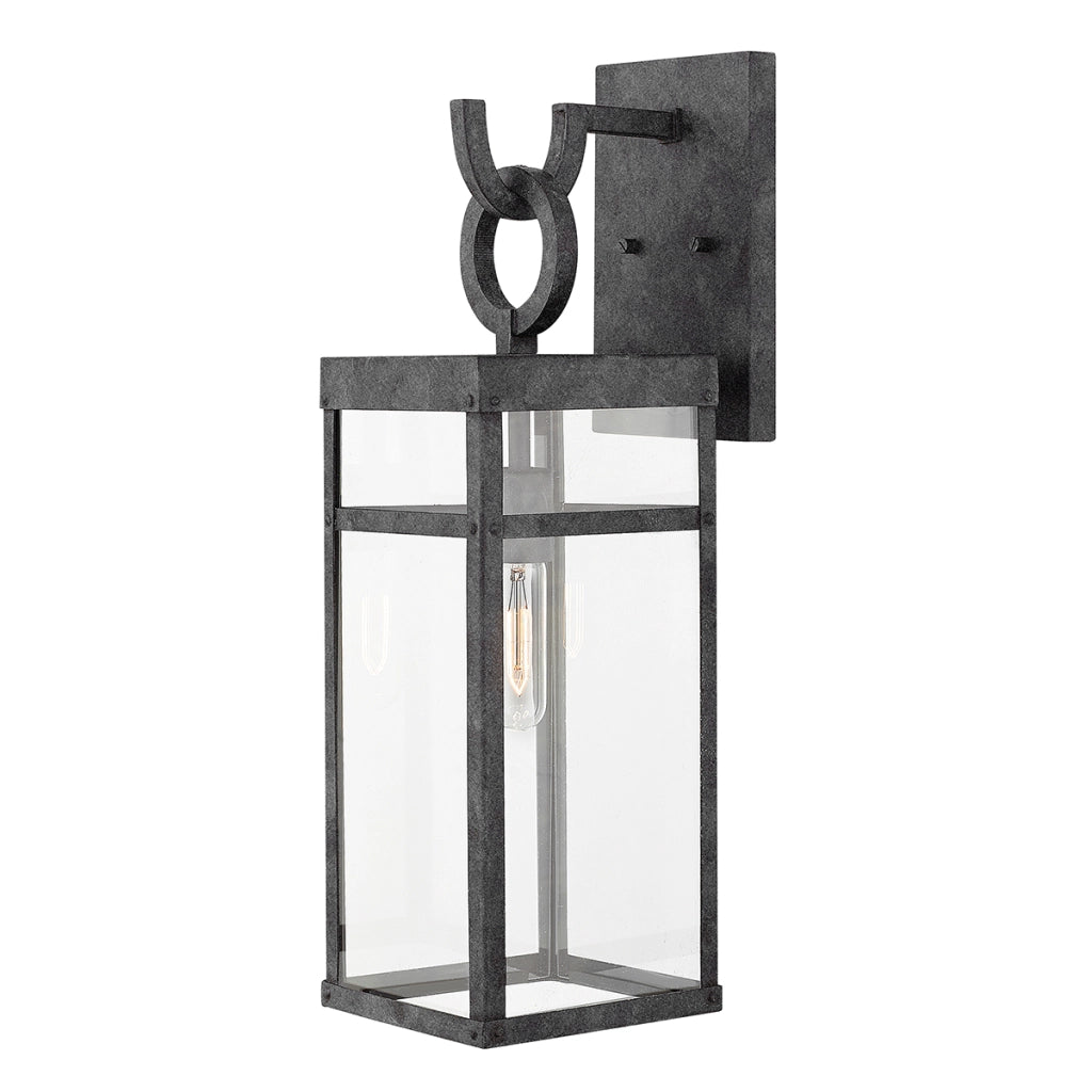 Applique esterna retro Porter zinco anticato E27 60W Quintiesse
