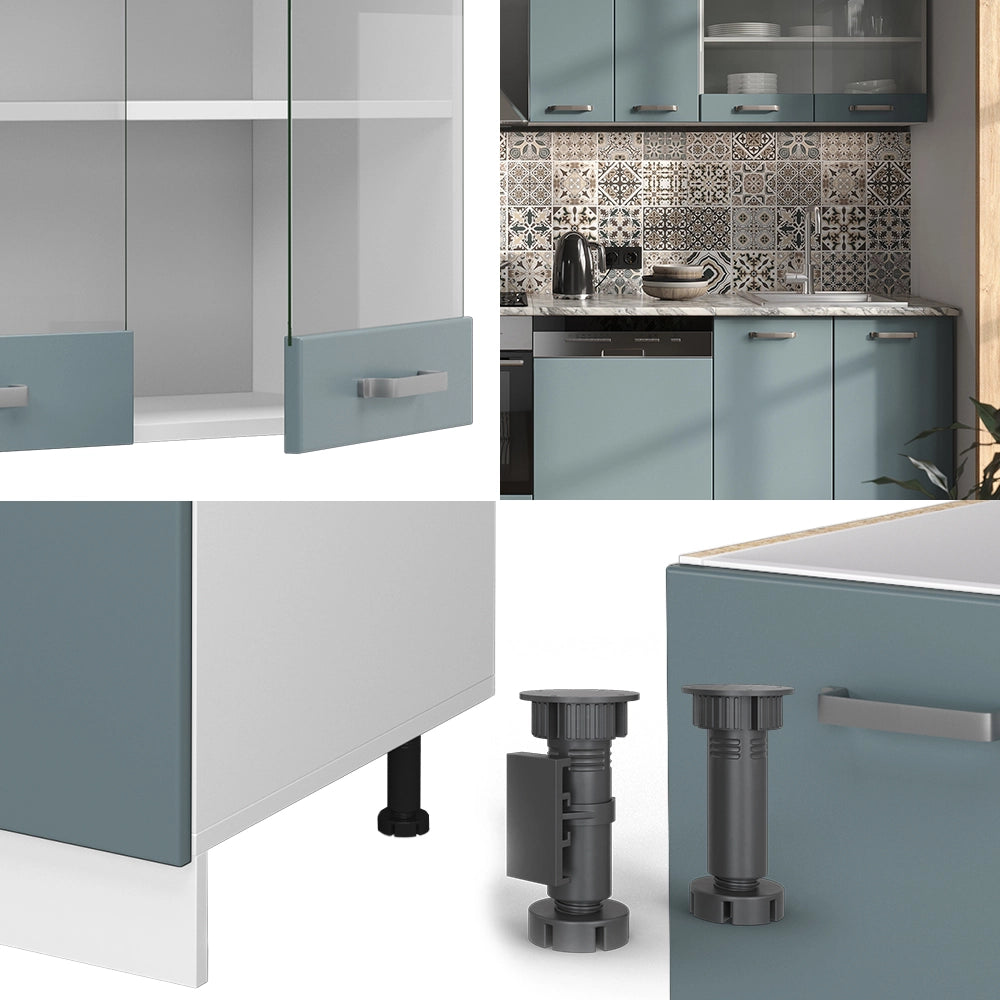 Vicco Cucina componibile Grigio-blu 300 cm , PL Marmo