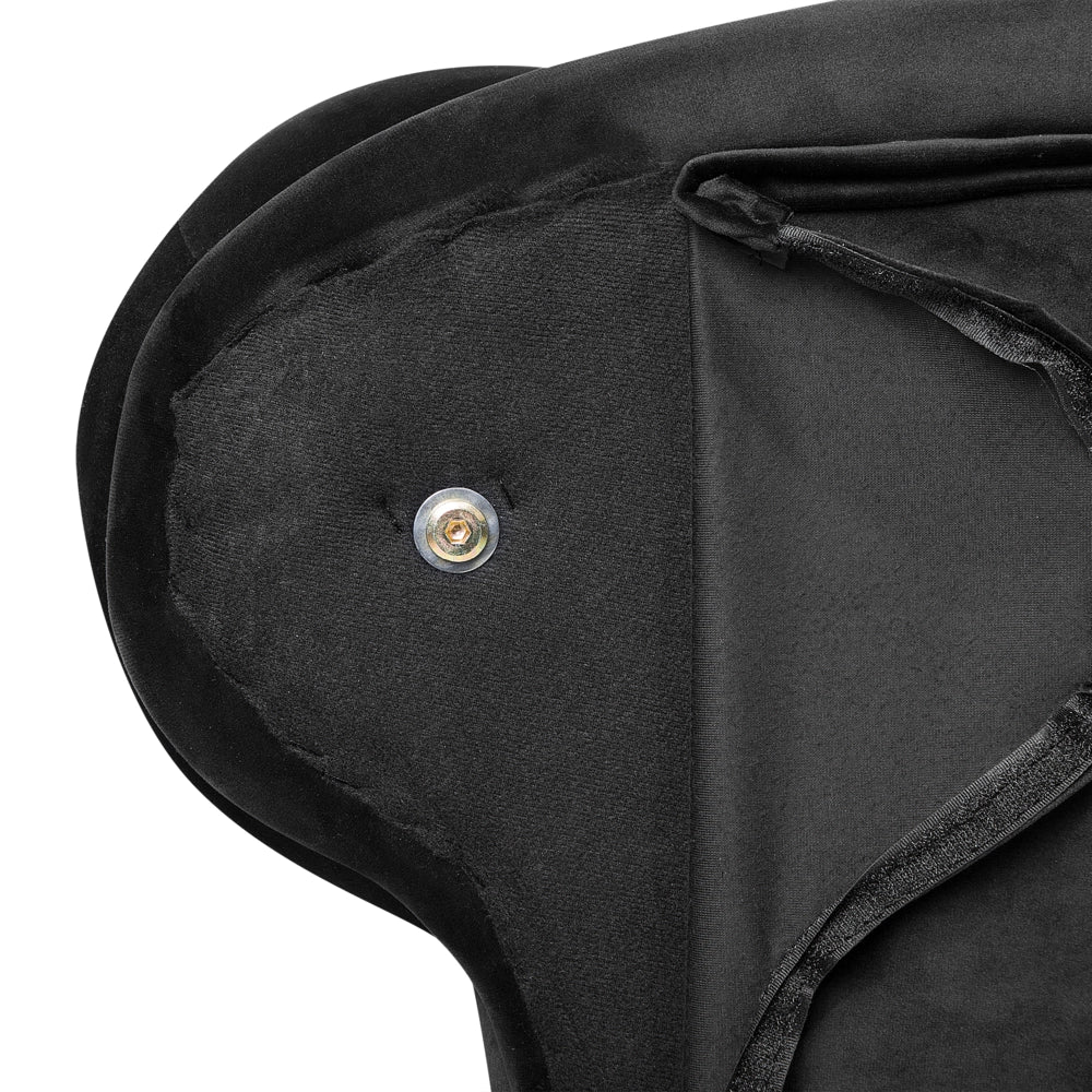 Chaise longue Nero versione destra Velluto abbottonato testa chiodata