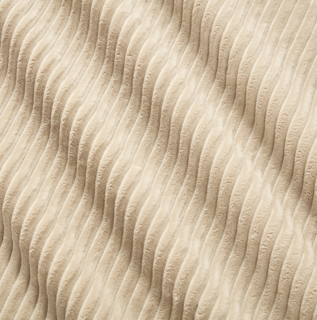 Divano modulare con seduta profonda in corduroy beige
