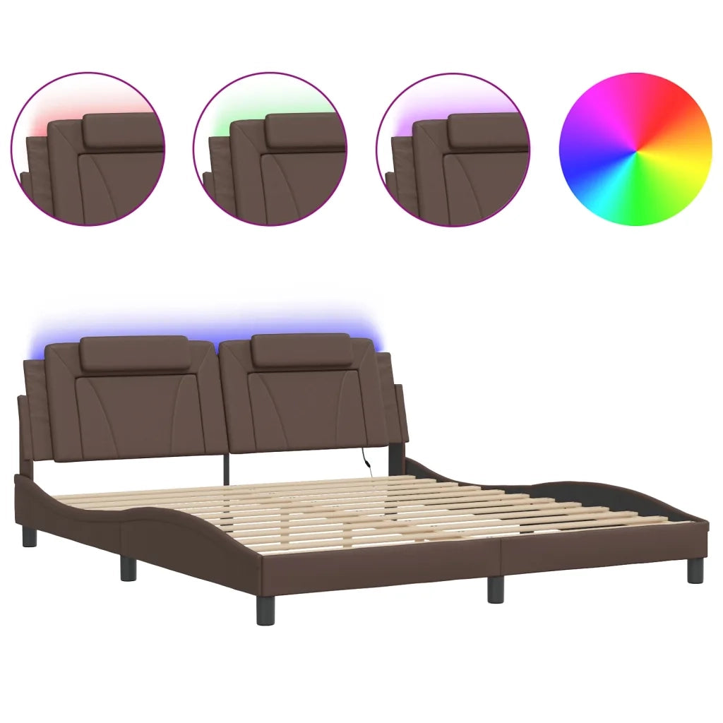 Giroletto Viana con LED senza Materasso Grigio 180x200 cm 3214039