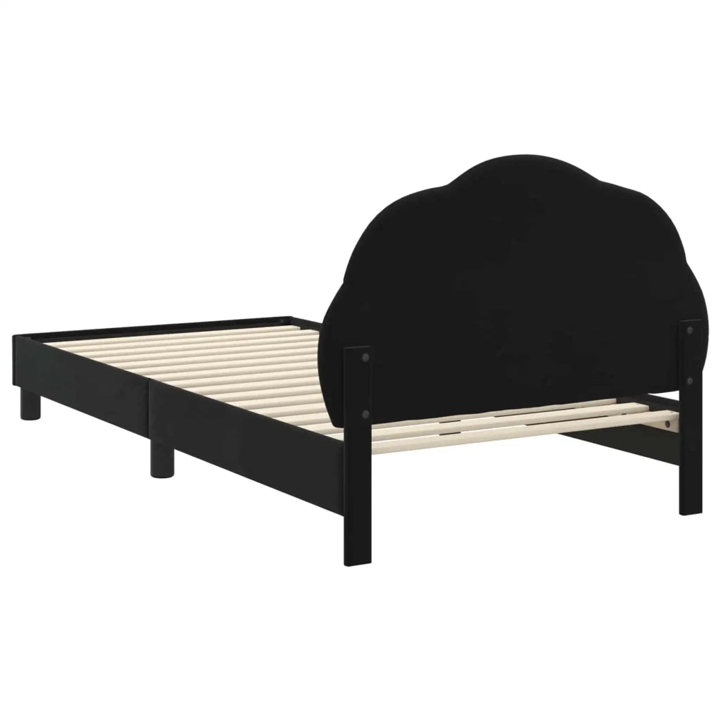 Struttura letto bambini con testata-Giroletto per bambini Nero 90 x 190 cm Velluto 381383