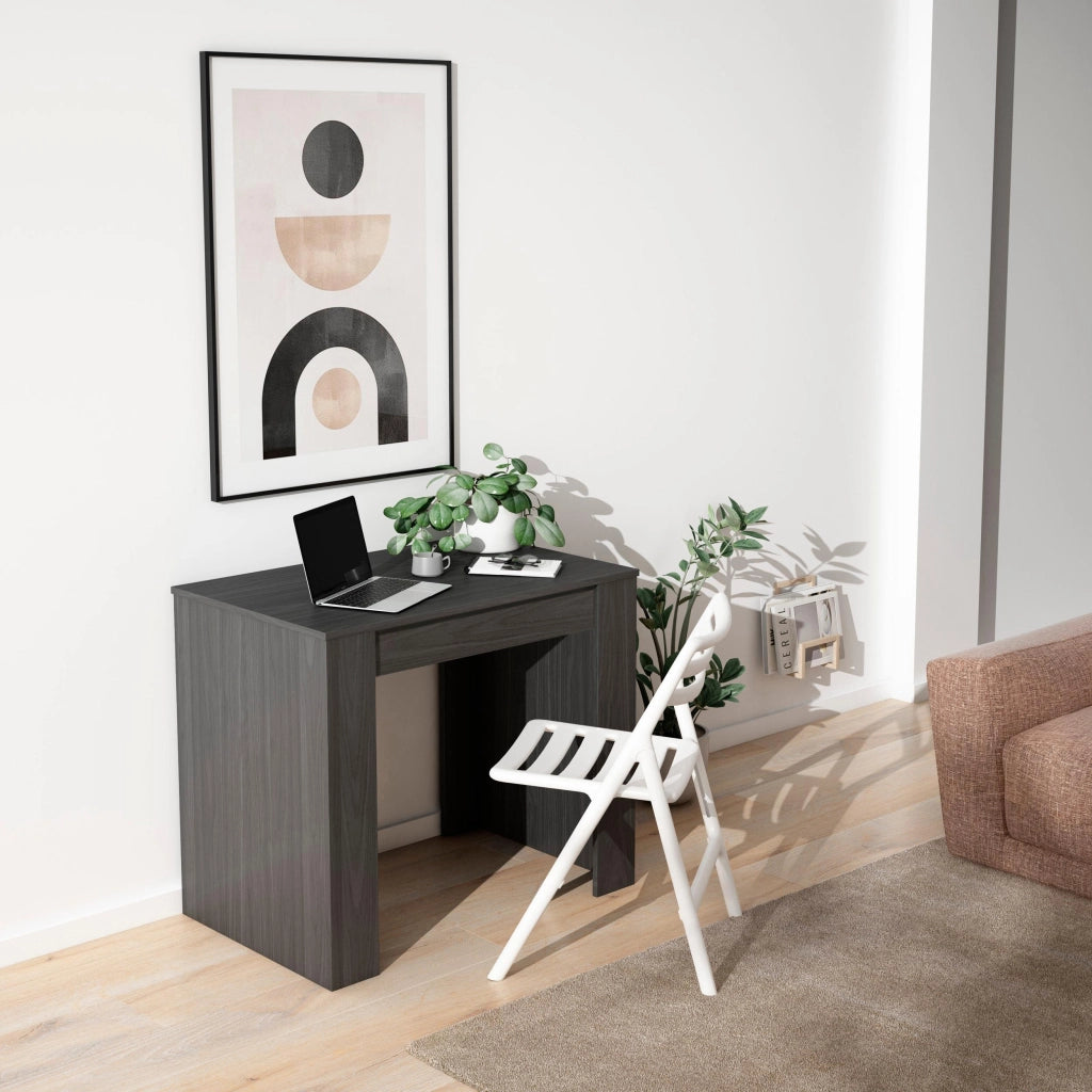Consolle allungabile, 222x90x77cm, Per 10 persone, Tavolo da pranzo, Nero RF2644