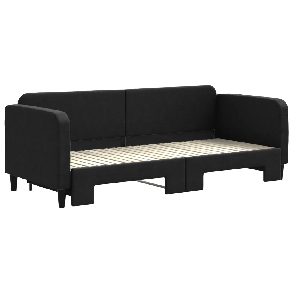 Divano letto | Sof¨¤ letto | Letto singolo Estraibile Nero 80x200 Tessuto