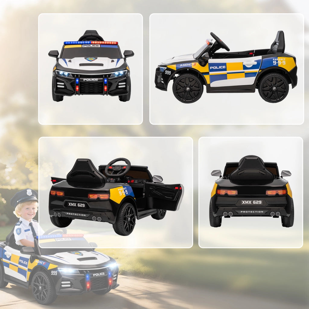 Auto Polizia Elettrica per Bambini ¨C zephmum ¨C Multicolor 96x60x45cm