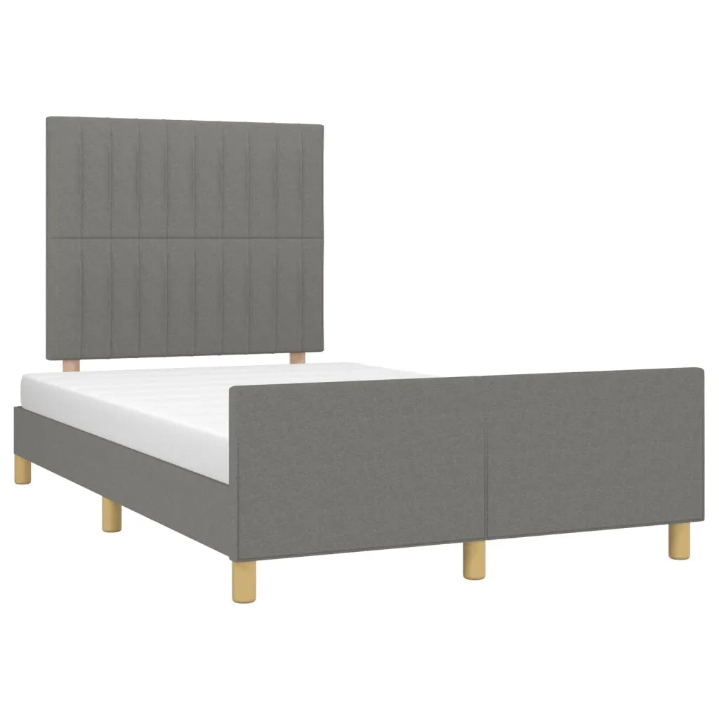 Letto matrimoniale | Letto per adulti | Giroletto senza Materasso Grigio Scuro 120x200 cm Tessuto