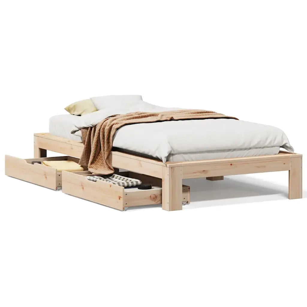 Letto senza Materasso-Struttura Letto 90x190 cm in Legno Massello di Pino 933648