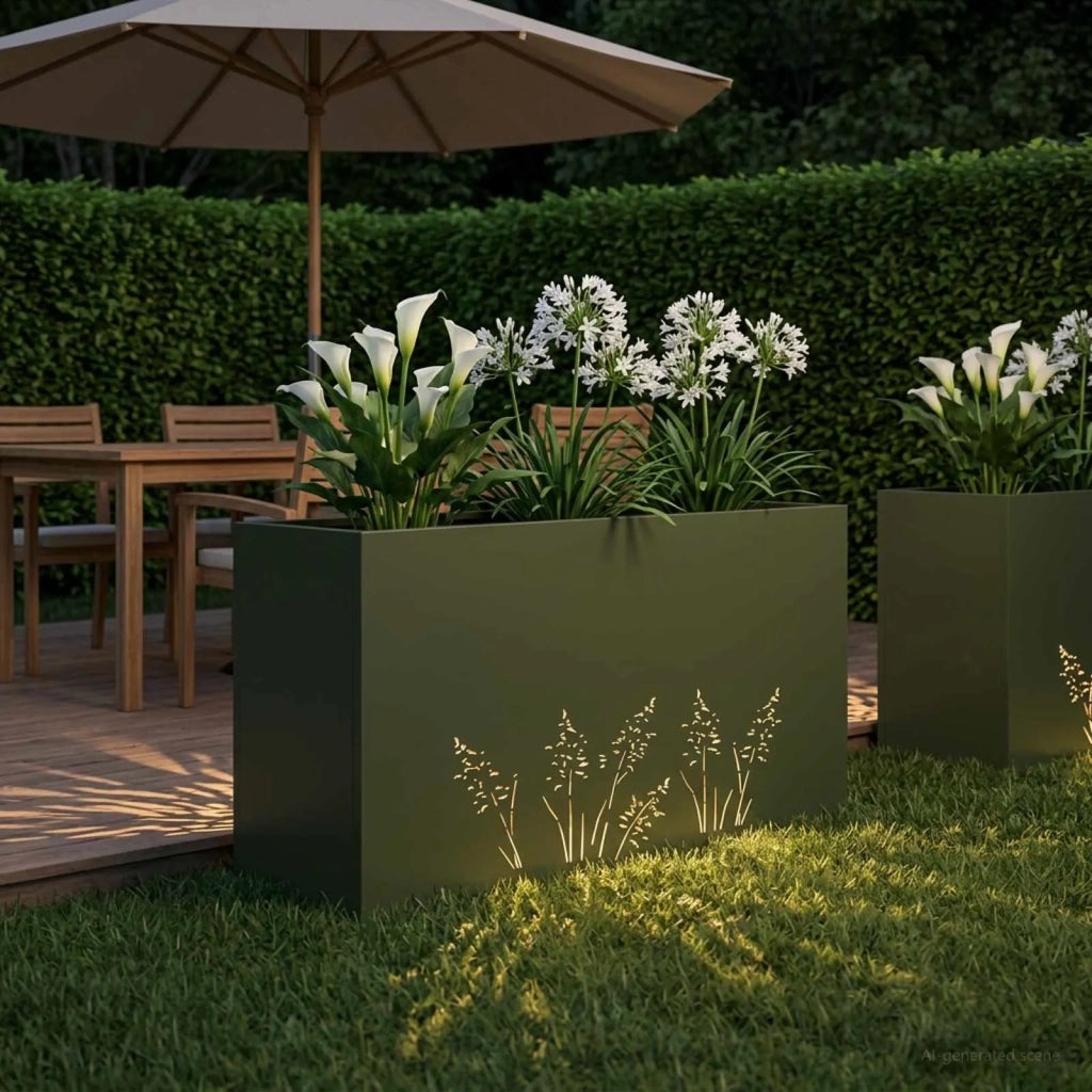 Vaso da giardino Verde Oliva 100 x 20 x 49 cm 8005854