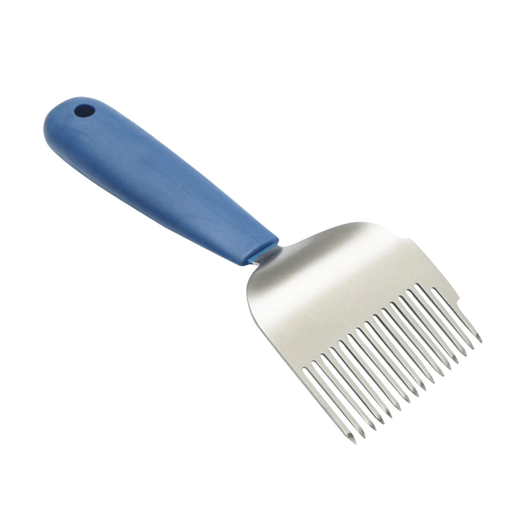 Forchetta apicola per disopercolare in acciaio inox con manico in plastica, 190 mm.