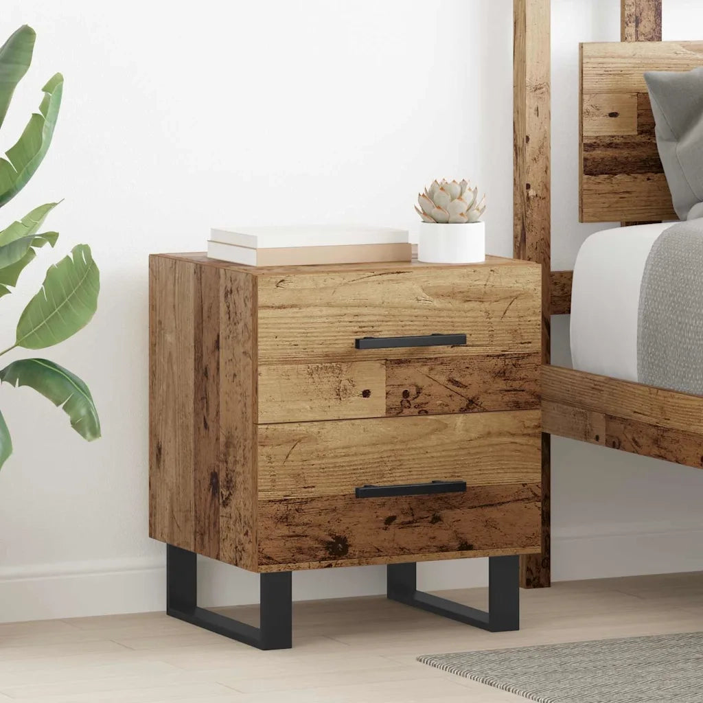 Comodino | Armadio da Notte | Mobiletto da notte con cassetto Legno vecchio 40 x 35 x 47,5 cm