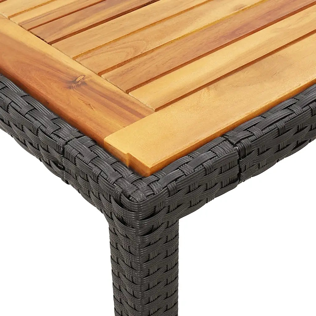 Set da Pranzo da Giardino 7 pz Nero con Cuscini in Polyrattan