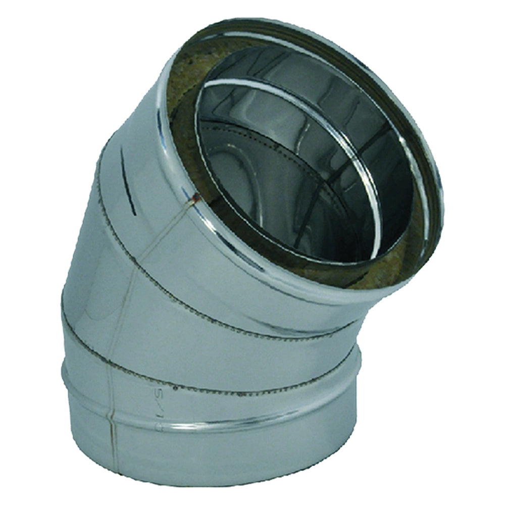 Gomito doppia parete 45° ø 15/20 cm