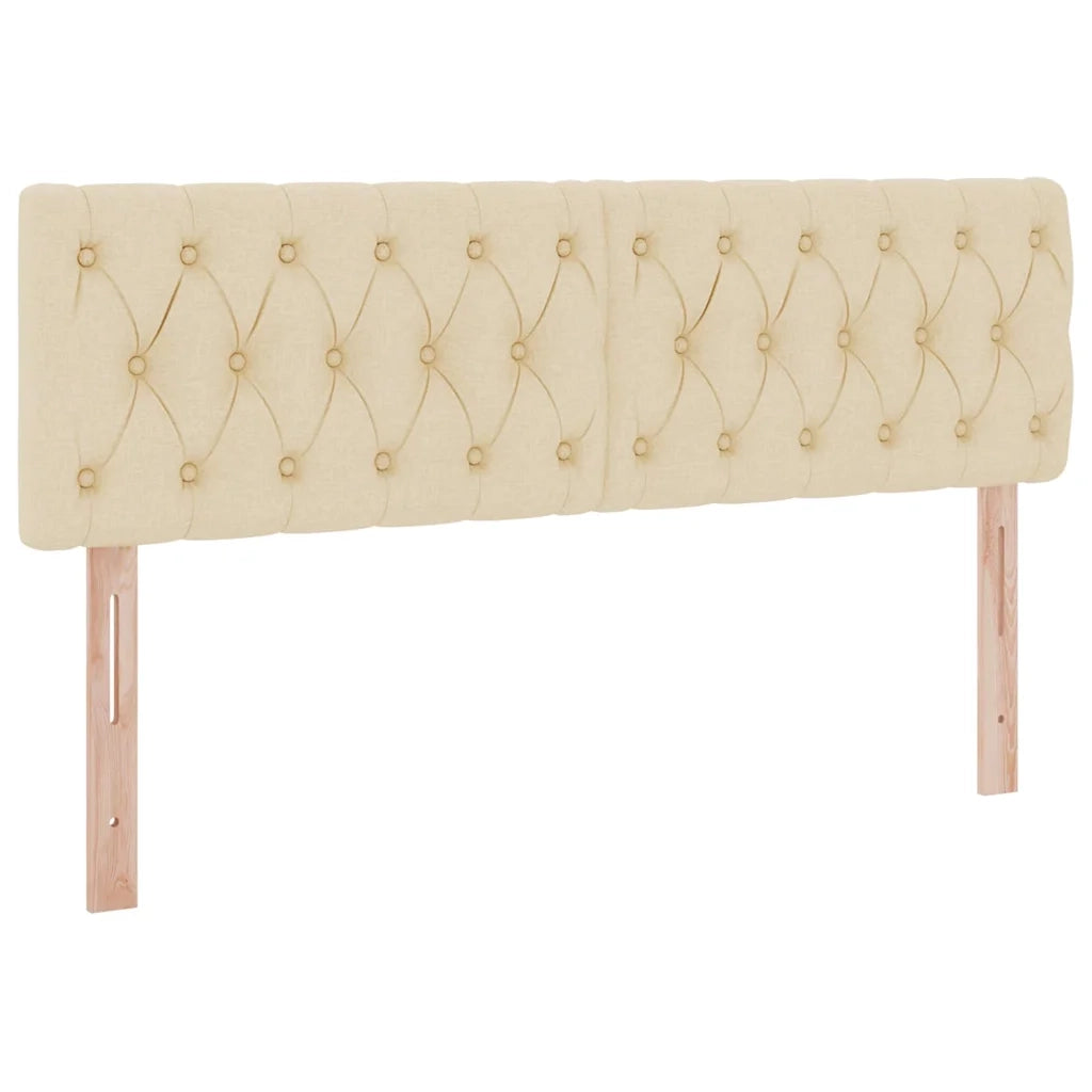 Letto con contenitore e LED con led Crema 140 x 190 cm Tessuto 3371209