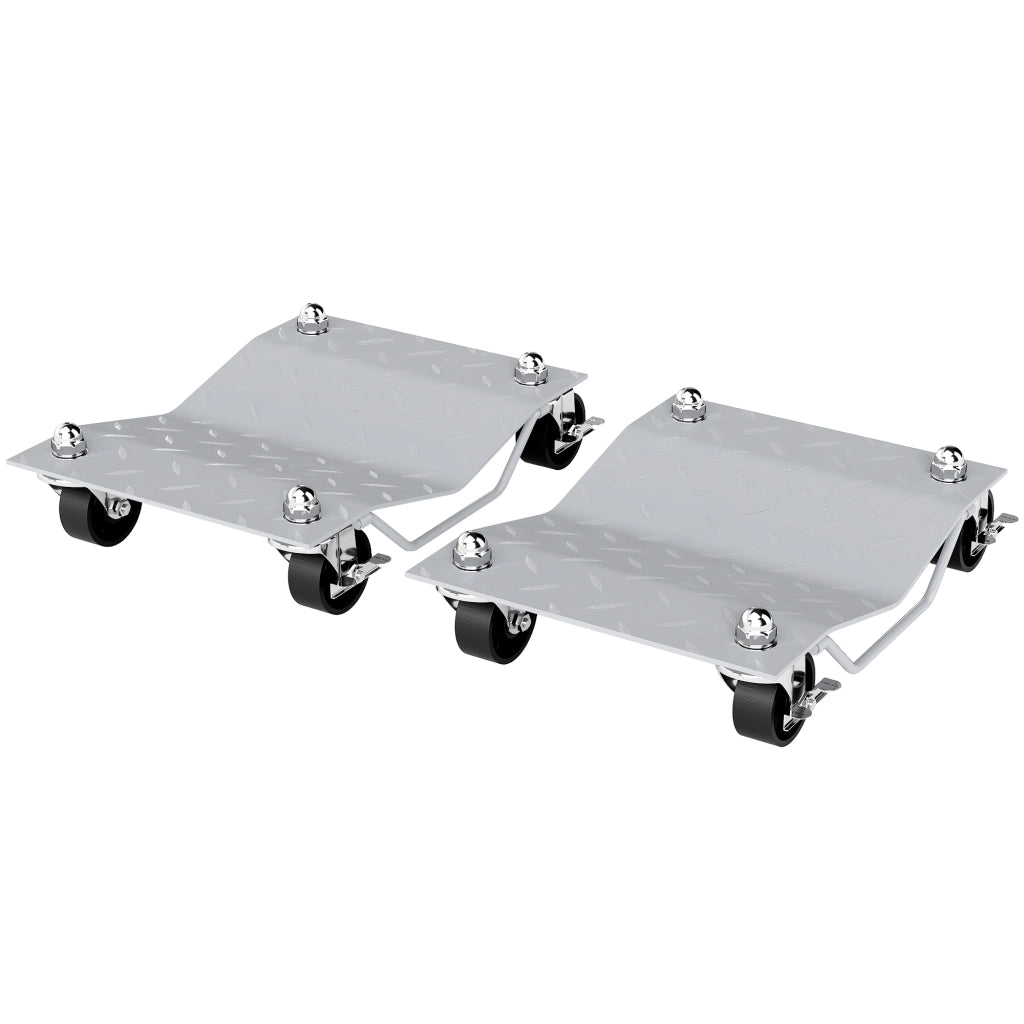 Cricco per Auto 2 Pezzi con 4 Ruote ¨C Minimal ¨C Grigio 40.5x30x13.5 cm