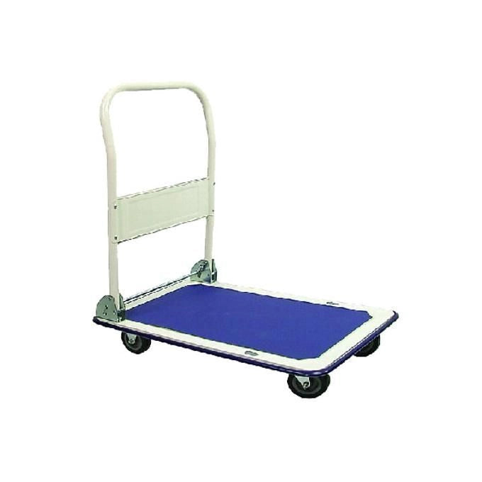 Alte 01753 Carrello Pianale Acciaio Portata 150 Kg Ruote Piene 100 mm 2 Fisse + 2 Girevoli Manico Pieghevole Dimensioni Pianale 48x73 cm Altezza 82 cm colore Nero