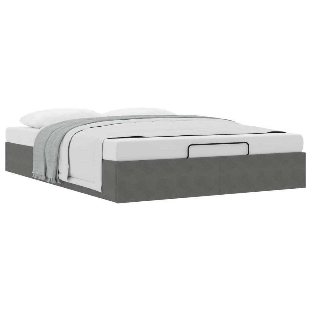 Letto ottomano Grigio Scuro 153 x 203 cm Velluto 3403075