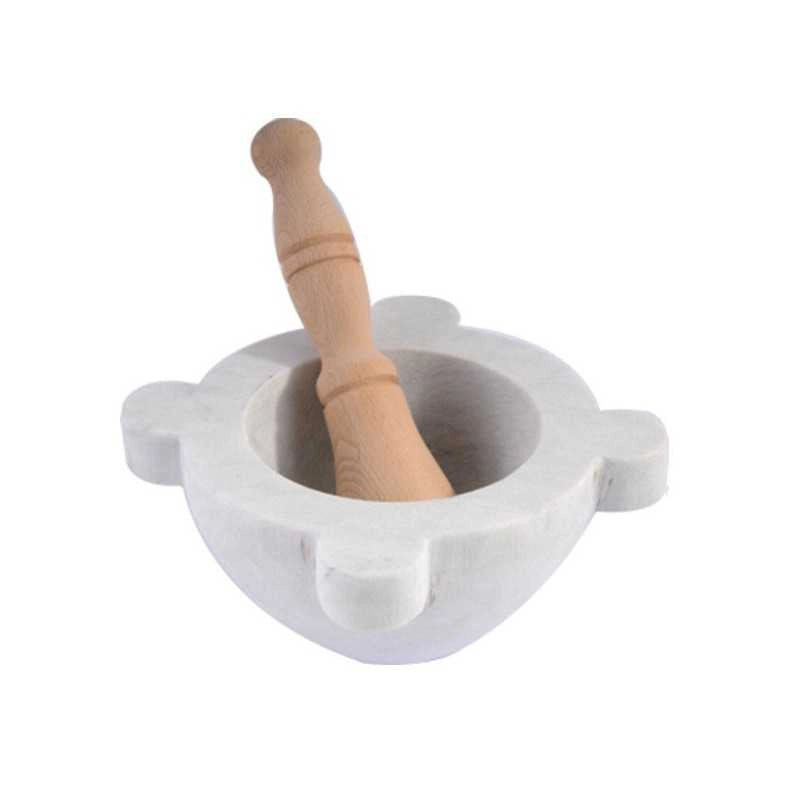 Mortaio Marmo con Pestello Legno 20