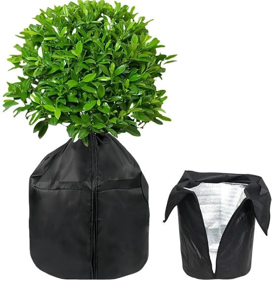 Copertura invernale 45 x 50 cm - Protezione per piante dal gelo - Protezione termica - Sacchetto di protezione per piante - Sostenibile - Con chiusura a zip e corda di tiraggio