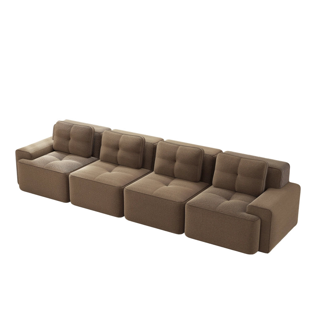 Sofa modulare senza ossa - Zephmum- 4 posti, design antiscivolo, tessuto velluto