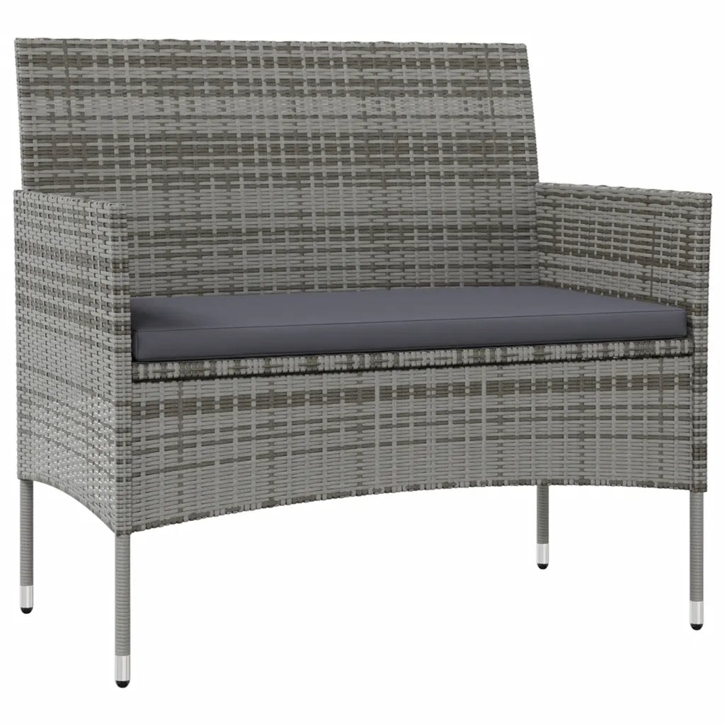 Set Divani da Giardino 16 pz con Cuscini in Polyrattan Grigio 3095960