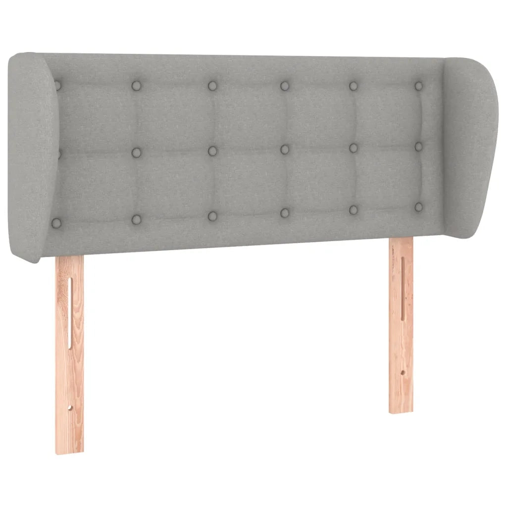 Testiera ad Orecchio-Testata con Orecchie Grigio Chiaro 83x23x78/88 cm in Tessuto 371445