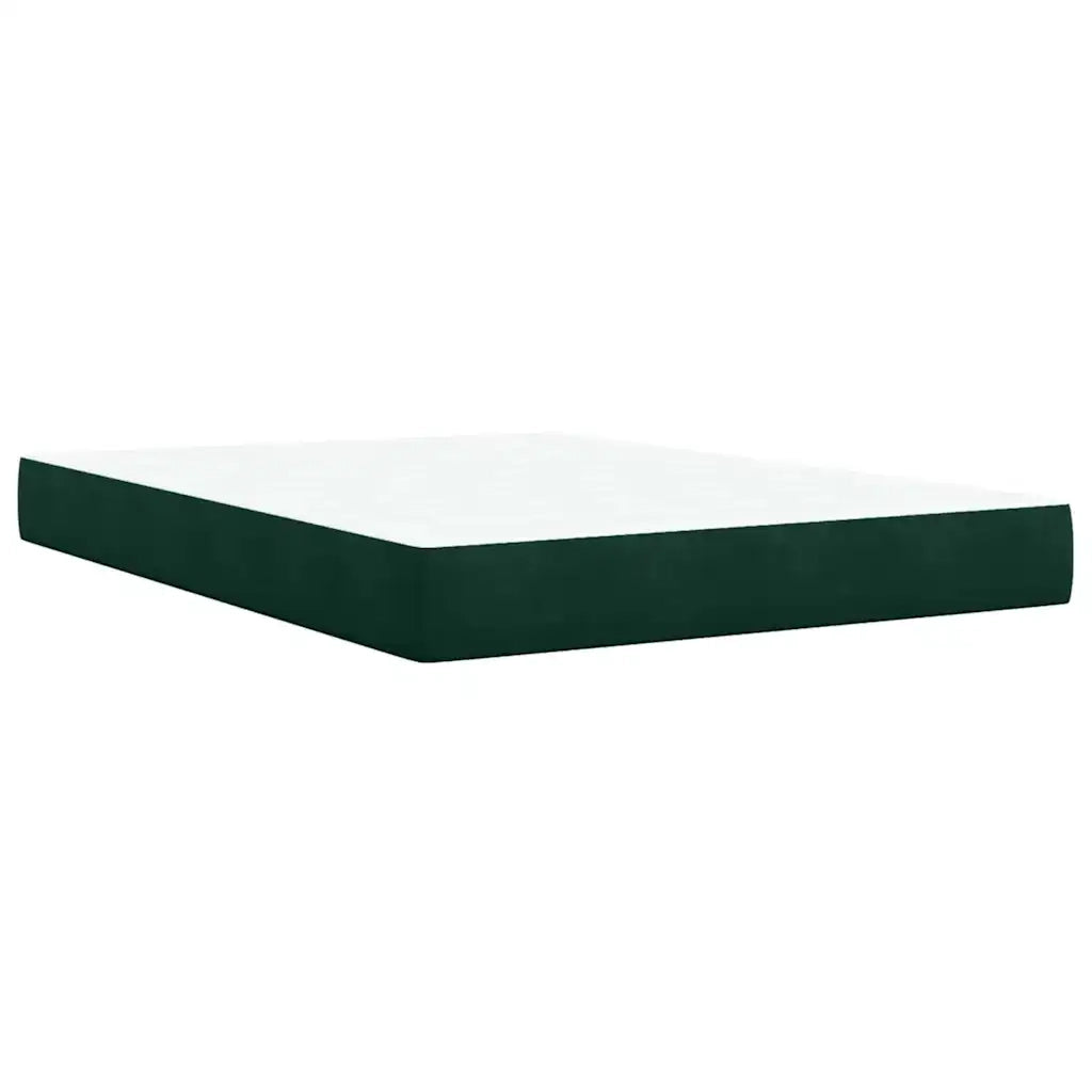 Giroletto a Molle con Materasso Verde Scuro 140x200 cm Velluto 3285290